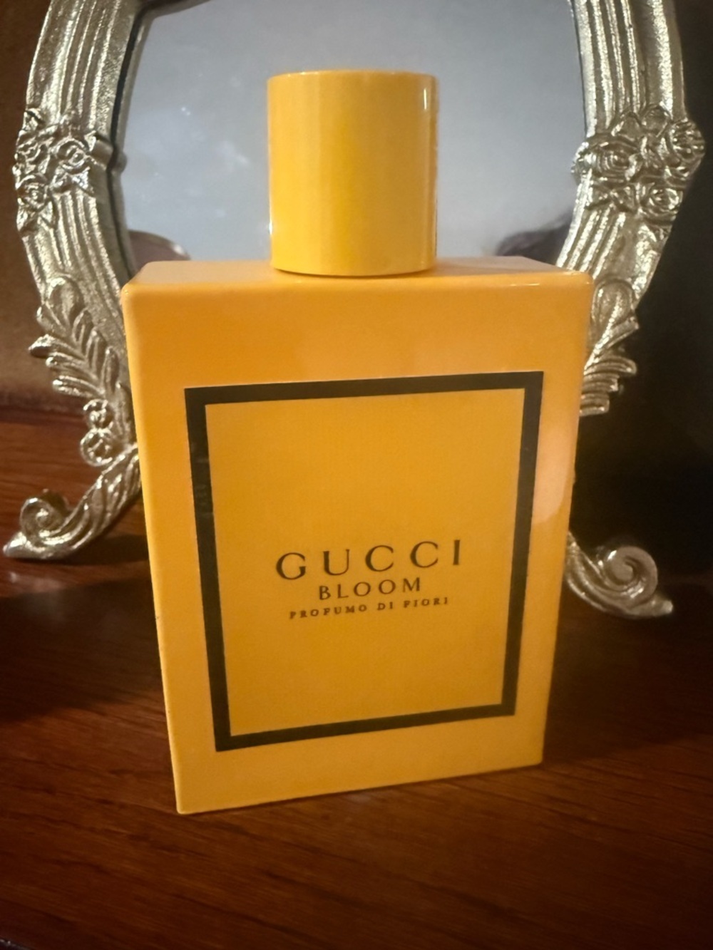 Gucci Bloom Perfume Bottle — Bright Yellow